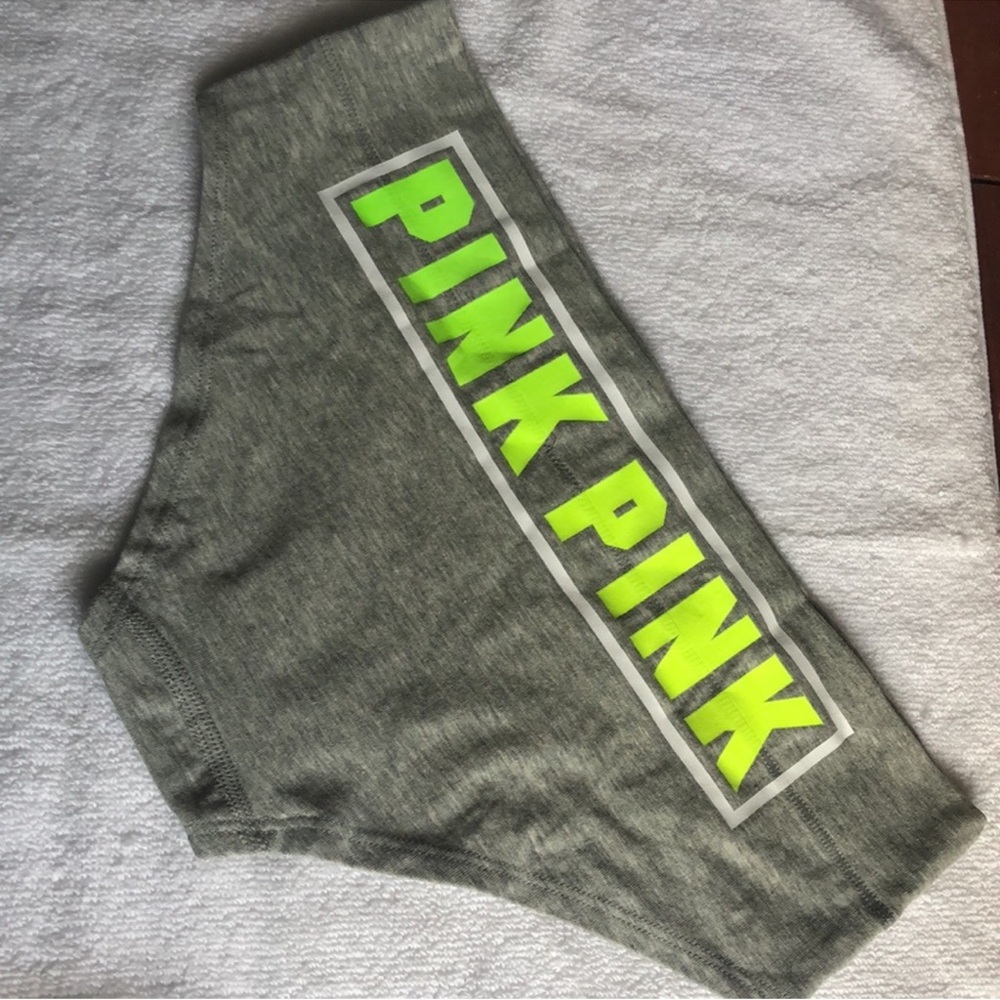 Vintage NWOT PINK Victoria’s Secret Extra Low Hipster. Gray/Lime Green Logo.